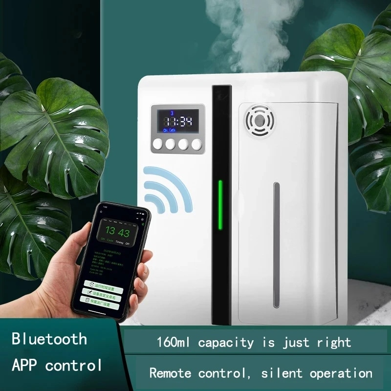 Smart Home Fragrance Diffuser - 160ml Waterless Scent Diffuser Bluetooth Wall-Mounted
