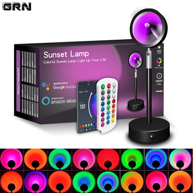 Smart Home Matter - Smart LED Sunset Lamp Colorful Changing