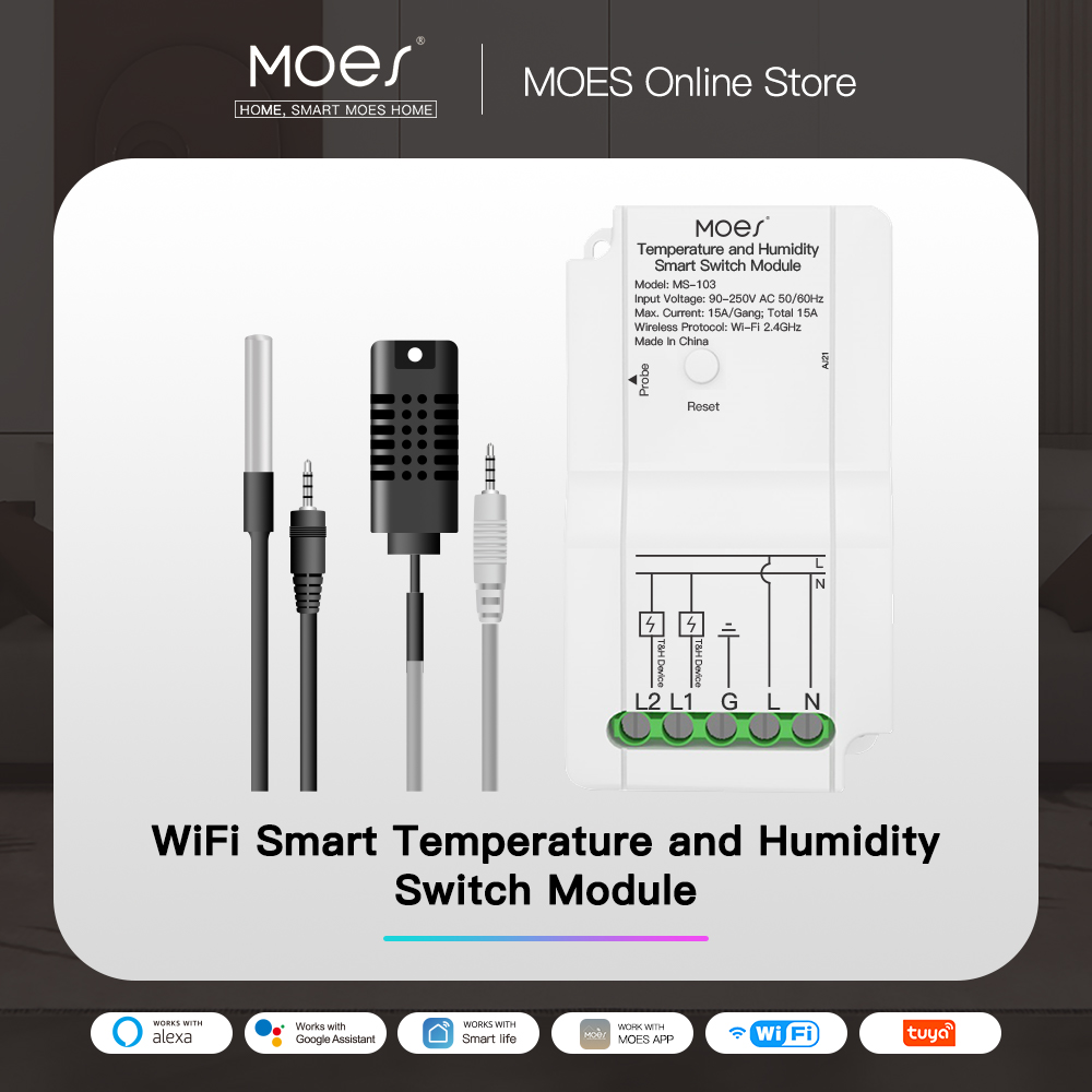 Smart Home Thermostat - WiFi Smart Temperature Humidity Switch Module