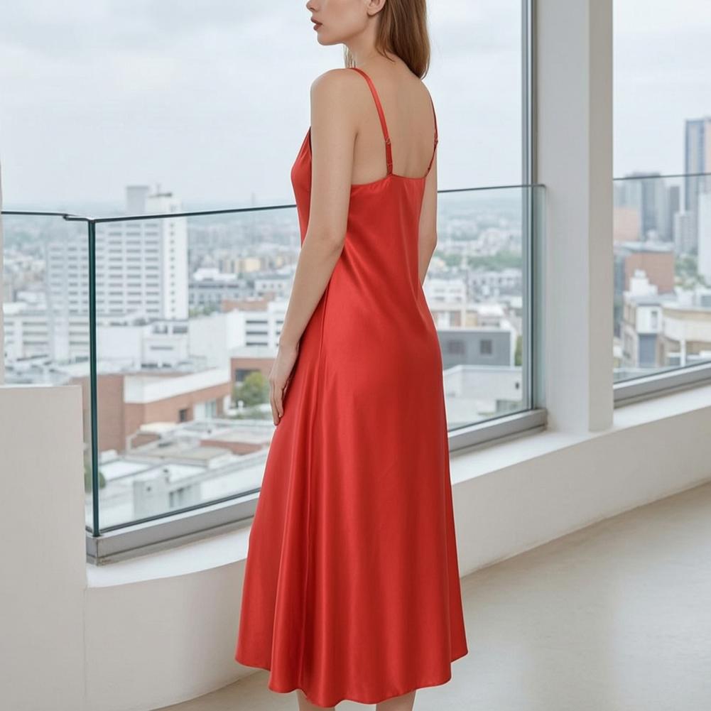 Smart Home Simulation - Sexy Nightdress Deep Neck Sleepwear Women