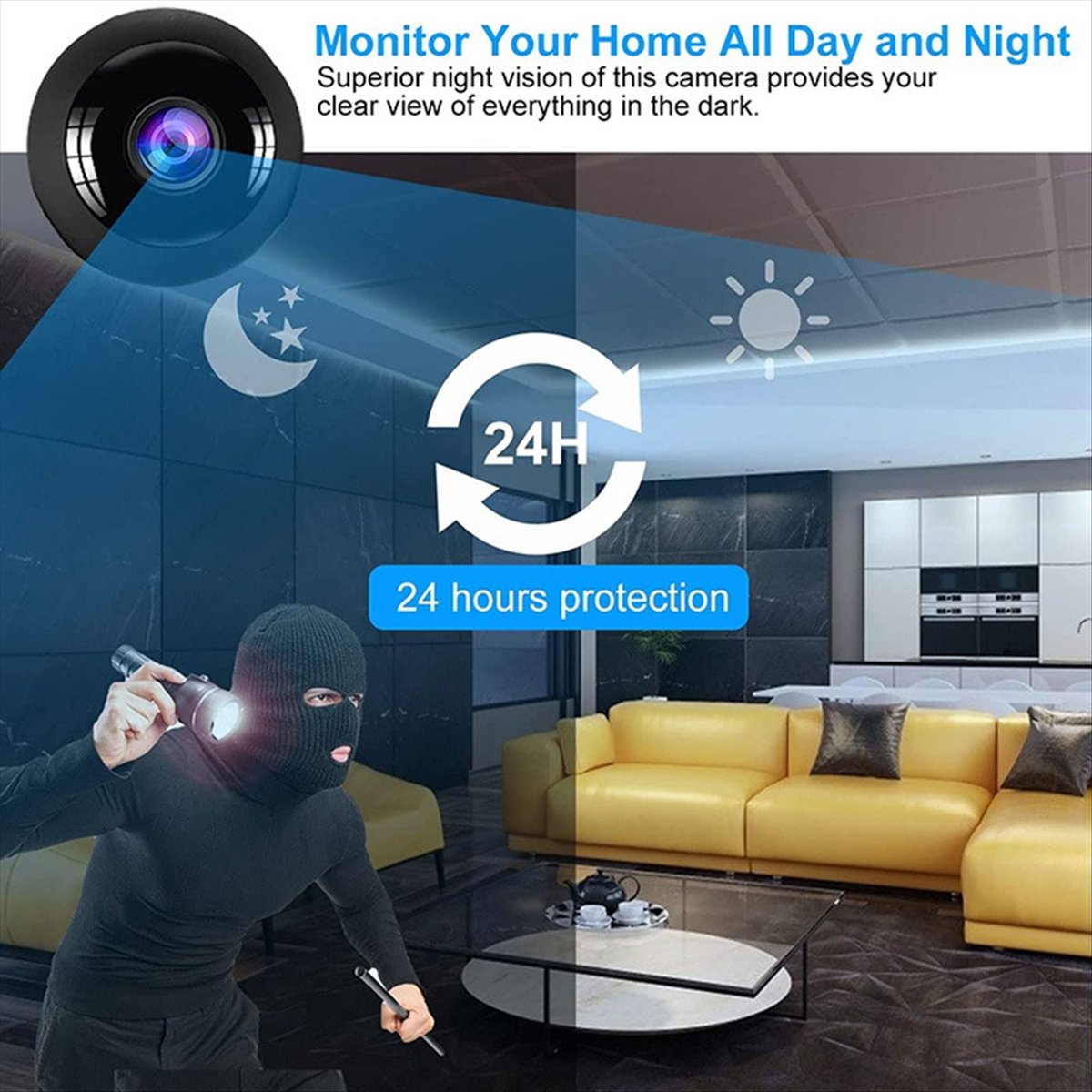 Smart Home Kamera - Stable- Fisheye HD Night Vision Smart