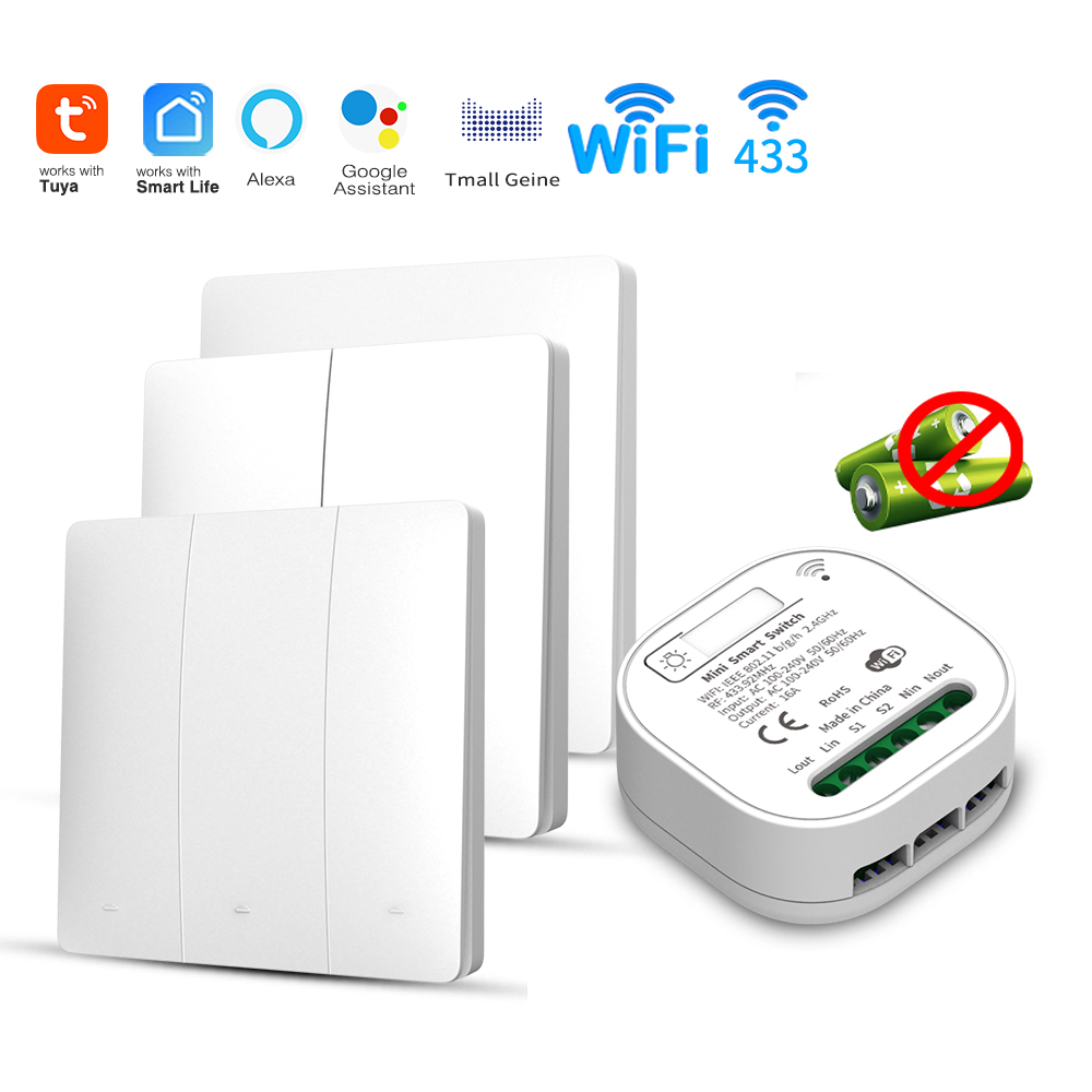Smart Home Google - Tuya WiFi Smart Self-Powered Light Switch,Kinetic