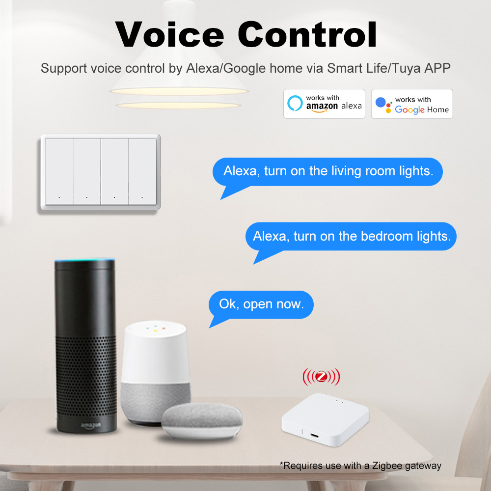 Manhot Smart zigbee Switch No  - Smart Home Google ulasan dan harga