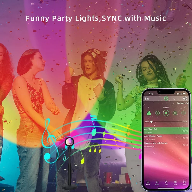 Smart LED Sunset Lamp Colorful - Smart Home Matter ulasan dan harga