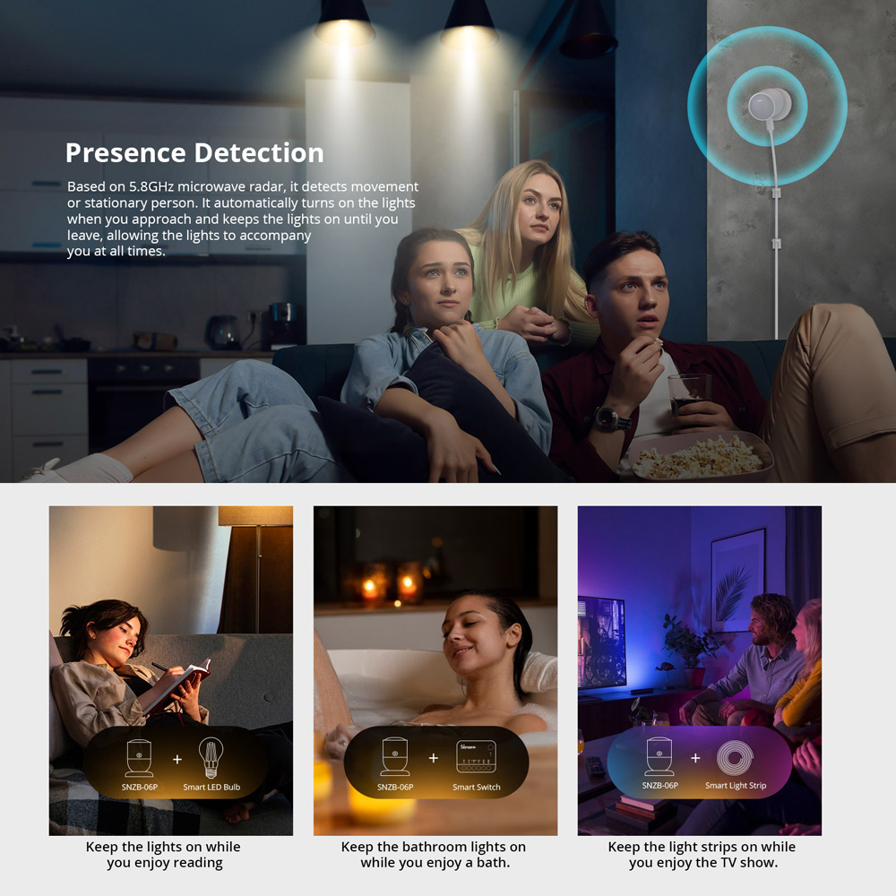 SONOFF SNZB-06P Zigbee Human P - Smart Home Retrofit ulasan dan harga