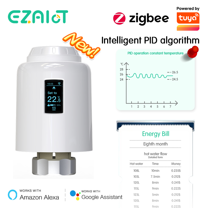 Tuya ZigBee3.0 TRV Smart Radia - Smart Home Google ulasan dan harga