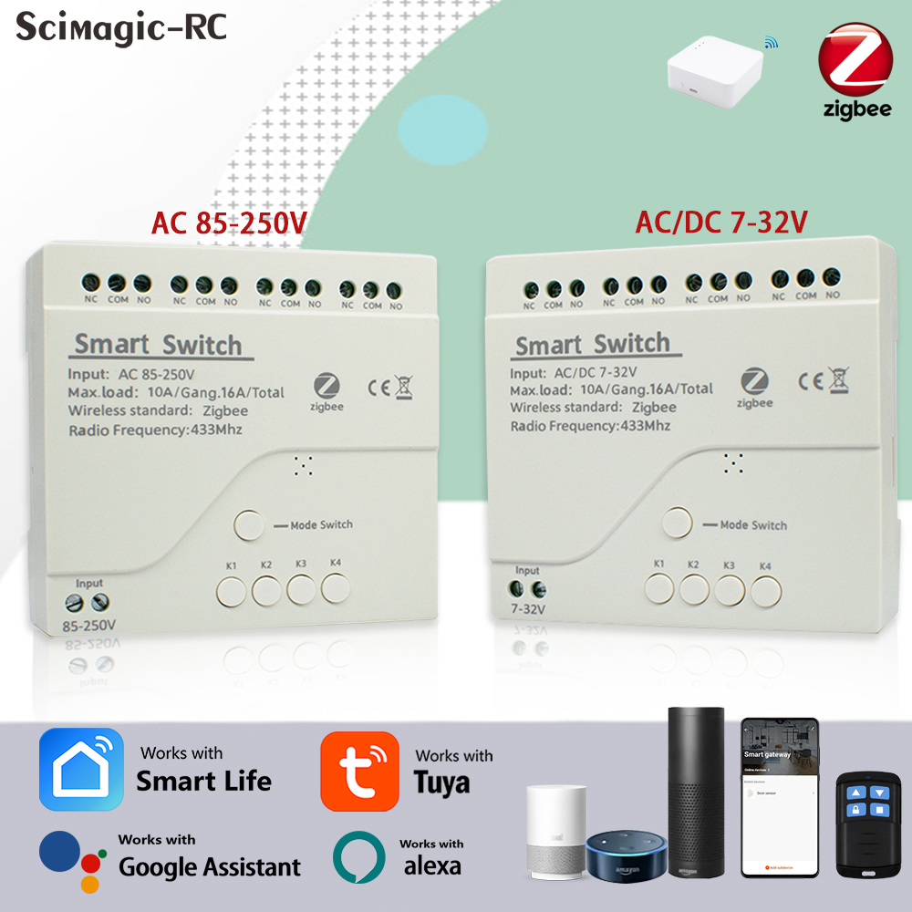 4CH Zigbee Tuya Smart Home Rel - Smart Home Google ulasan dan harga