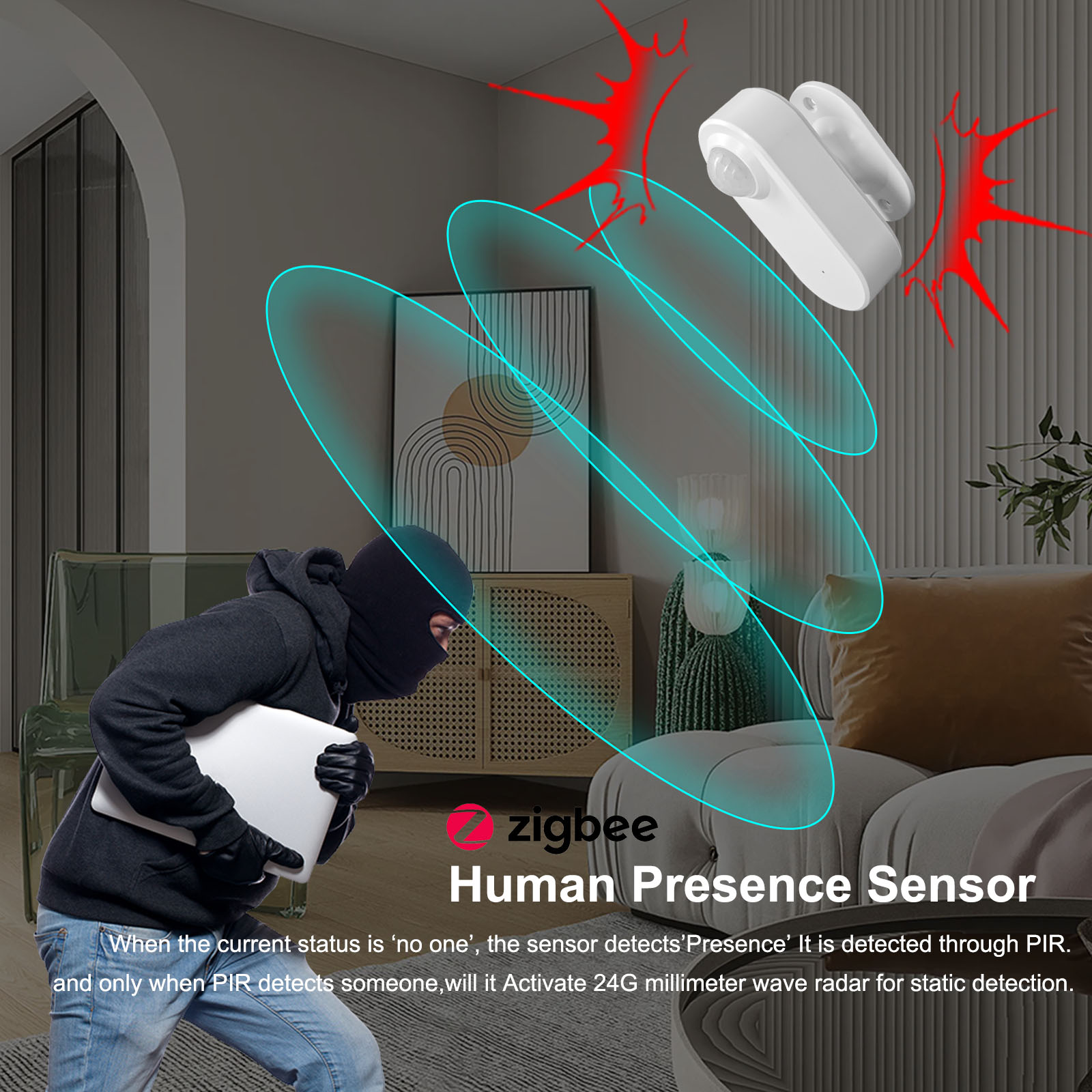 Tuya Human Presence Sensor Sma - Smart Home Retrofit ulasan dan harga