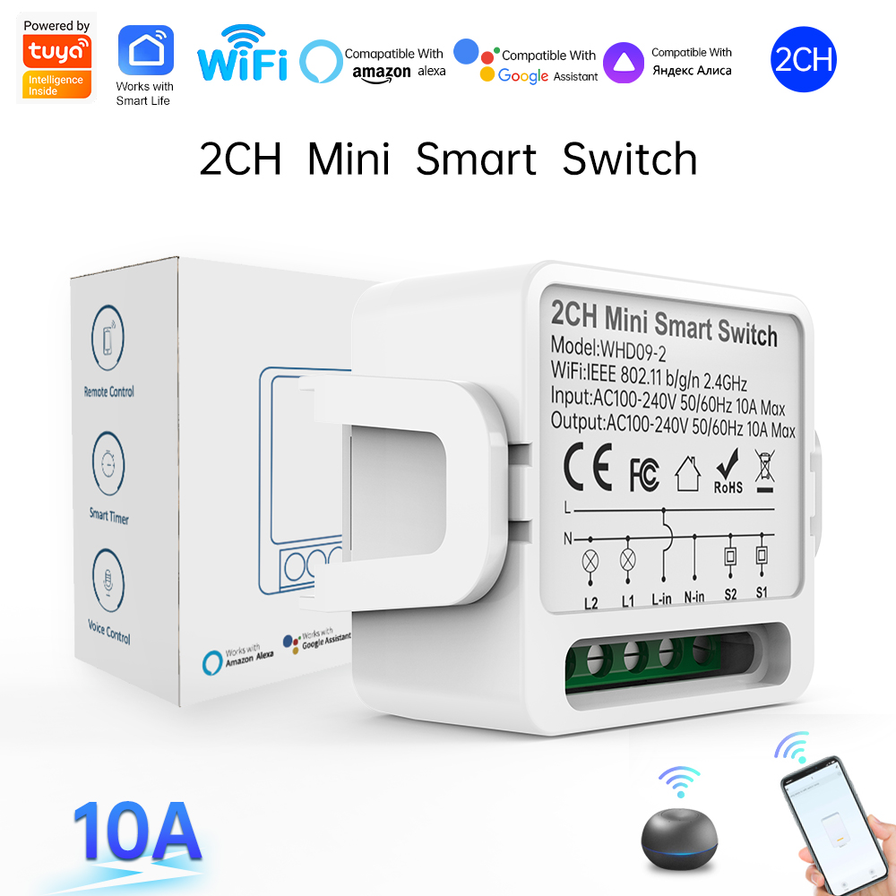 2 Way Tuya Smart Switch 2Gang  - Smart Home Google ulasan dan harga